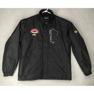 Merence Weathergear Jacket Men L Faux Fur Lined Winter Sports Phone Pocket Black